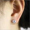 Tennis Earring 925 Sterling Zilveren Diamond CZ Engagement Bruiloft Stud Oorbellen voor Dames Heren Party Gift