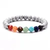7 Chakra Yoga Armband Natursten Klipp Surface Energy Crystal Armband Agate Pärlor Armband Mode Kvinnor och Män Smycken Gift
