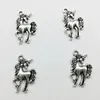 100 pz unicorno cavallo argento antico pendenti con ciondoli gioielli fai da te per collana bracciale orecchini stile retrò 23 * 14mm