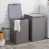 kapak T200415 ile Katlanabilir Su geçirmez çamaşır kova kirli giysiler depolama yıkama bin ev kullanımı katlanabilir köşe çamaşır sepeti