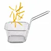 8Pcs Mini Fry Baskets Stainless Steel Fryer Basket Strainer Serving Food Presentation Cooking French Fries Basket Kitchen Tool