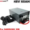 For Samsung ICR18650-30B 48V 60AH Electric Bicycle Battery 3000W E-bike Lithium ion Battery 13S 48V +5A Charger with a metal box