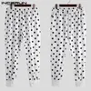 Incerun Polka Dot Print Mens Harem 바지 탄성 허리 캐주얼 조깅 하이 스트리트 패션 운동 바지 남성 스웨트 팬츠 S-3XL