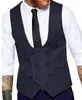 2020 Braun Bräutigam Westen Land Hochzeit Wolle Herringbone Tweed Weste Slim Fit Herren Weste für Anzug Kleid Weste Bauernhof Groomsme282e