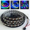 5V WS2812B IC 5050 RGB LED Pixel Flexible Strip Light Tape 5M 300LEDs Individual Addressable Dream Magic Color Chaging Chasing Black PCB Non Waterproof