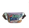 Paquet de taille de taille de mode de créateur Fanny Pack Femmes Banes Pu Leather Graffiti Sac à main avec courroie d'épaule colorée BUM242E