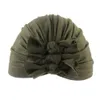 Nieuwe India Zachte Katoen Ruffle Kind Bowknot Katoen Hoofdband Baby Turban Hoeden Mutsen Headwrap Haar Cover