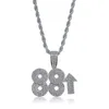 Chains moda- Pendant Designer de luxo colar de Hip Hop Jóias Mens Ouro Bling diamante 88rising rico Chigga Rapper encantos Micro pavimentada CZ