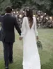 Bohemian White Wedding Dresses 2019 V Neck Backless Sweep Train Chiffon Beach Garden Country Bridal Gowns vestido de novia Plus Size Cheap