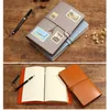 Groothandel 20x12cm Travel Notepad Strap Creatieve Koper Buckle Retro Student Briefpapier Kraft Papers Journal Notebook Can Aangepast Logo