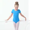 Gros enfant en bas âge filles gymnastique ballet vêtements danse porter noir violet justaucorps coton manches courtes manches longues body pour la danse