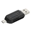 2 i 1 Universal Micro USB 2.0 OTG Adapter TF SD-kortläsare Telefonförlängningshuvud för dator