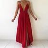 Voiato Sexy V-Neck Summer Summer Dress Dress Donne Bianco Maxi Dress Long Vestito Alta Vita Fashion Bandage Party Boho Beach Vestido