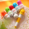 Cute Pill Shape Retractable Ballpoint Pen Kawaii pill shape novelty ballpen Lovely learning stationery Kids toy gifts pomotion wholesale