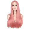 9 cores longa reta parte média peruca para mulheres preto branco rosa laranja roxo cinza cabelo resistente ao calor perucas de cabelo sintético 5485375