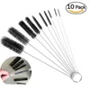 10pcs Drinking Straws Cleaning Brushes Set Nylon Pipe Tube For Bottle Keyboards Jewelry Stainless Steel Handle Clean Brush Tools DBC BH3467