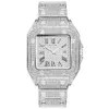 Hip Hop Iced Out Men Watch Square Diament Kwarcowy Mężczyzna Zegarki Zegarki Złoto Kalendarz Rzymski Stal Zegar Relogio Masculino