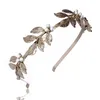 Pearl Leaves Headbands Gold Leaf Headband Alloy Baroque Designer Bridal Headwear Hair Accessories Fashion Women Jewelry