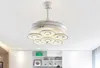 Invisible ceiling fan light LED fan light ceiling lamp modern minimalist living room dining room living room pendant lamp remote control MYY