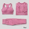 Kvinnor Vital Seamless 5st Yoga Set Workout Sport Wear Gym Clothing Shortlong Sleeve Crop Top High midje Leggings Sports Suit8472884