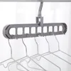 DIY kleding Hanger Magic Space Saving Clothes Hanger Organizer Kleding 360 ° Roterende Cascading 9 Gat Handdoek Haak Closet Organizer Plastic St