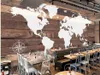 Tapeten für Wohnzimmer Europa und Amerika nostalgischen Holzbrett Weltkarte Bar Café Hintergrund Wand