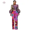 Rompers African Cloths for Women Bodysuit rompers saps affican bazin print dashiki pants with phort sleeve plus size brw wy2323