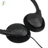 100 stks / partij Goede kwaliteit Disposable goedkoopste Headset F Type Plug Wired Plastic Cadeau Koptelefoon Factory Personaliseer 3.5mm voor PC MP3-telefoon