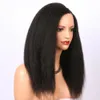 Italian yaki U part wig brazilian human hair Frontal wigs for black women kinky straight Lace Front wig african american