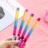 Cute 0.5mm Fairy Stick Ballpoint Pen Drift Sand Glitter Crystal Pen Rainbow Color Creative Ball Pen Kids Gift Novelty Stationery GB17