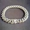 Homens cheios de ouro Miami Chain Chain Bracelet Farmas de segurança dupla