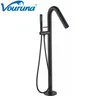 VOURUNA Matt Black Free Standing ванной кран Напольные ванны Filler Tap Круглый Стиль