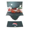 Toptan Noel tebrik kartı DIY el yapımı 3D yeni yıl kartları Kartvizit hediyeler için ücretsiz kargo