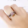 Leuke romantische vrouwelijke prinses roze stenen ring origineel massief 925 zilveren sieraden mode luxe belofte verlovingsringen geschenkdoos X8690398