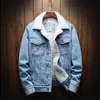 暖かいフリースデニムジャケット2019ウィンターファッションメンズジャンジャケット男性のジャケットとコートトレンディなアウトウェア男性カウボーイ服Homme S-6XL SH190915