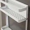 Bathroom Shelves Spice Storage Organizer Rack For Kitchen Shelf Magnetic Refrigerator Wall Mounted White1
