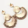 Wholesale-2019 Dream Catcher Hollow out Vintage Leaf Feather Dangle Earrings For Women Bohemia Style Earring Indian Jewelry