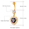 Crystal Heart Shape Women Body Jewelry yellow Gold/Silver Color Navel Piercing Jewelry Wholesale Belly Button Ring