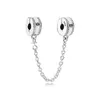 Yeni Klasik 925 Sterling Gümüş Takı Aksesuarları Güvenli Zincir Logosu Pandora Bilezik İçin Orijinal Kutu DIY Takılar Güvenli Zincir S302L