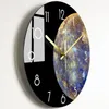 ساعات الحائط Art Nordic Clock Silent Simple Glass Living Room Systlish Quartz Duvar Saati Watches Home Decor XX60WC1