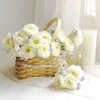 10 Pcs/lot Simulation Seule Branche Petit Lotus Artificielle Soie Fleurs Décoration De Mariage Mur Automne Décorations Faux Fleurs Lotus