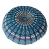 Stor 80 * 80cm Mandala Golvkuddar Bohemian Meditation Kuddehölje Runda Pouf Retro Boho Tapestry Cover Fodral # 20