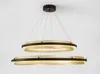 Postmodern Simple Round Rings Black Plus Gold LED Pendant Lights For Dining Bar Restaurant living room bedroom Deco Hanging Lamp LLFA