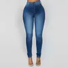 Jeans feminino Mulher Cintura alta Plus Size Stretch Slim Verão Primavera Calças Comprimento Completo Skinny Grande Denim 5xl @ D131