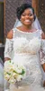 Elegant African Mermaid Dresses Cape Sleeve Puffy Tulle Skirt Bridal Gowns Vintage Lace Applique Plus Size Wedding Dress White 0505 0505