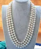 Long 49 "elegant 8-9mm white pearl necklace AKOYA