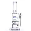 Trois couches Honrycomb Hookahs Brûleur à mazout Dip Rigs Bongs à eau en verre avec bol de 14 mm pour fumer