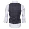 Homens em forma de u-shaped terno casual colete mens foramal dressing vestes primavera outono moda waistcoat plus size