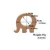 Beech Wooden Fat elephant Teether Animal Shaped Baby Teethers Infants Teething Toys Baby Accessories For Baby Necklace Making