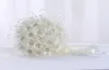 Pearl Silk Bridal Bouquet Romantic Rose Hand Flowers Ribbon Wedding Bridesmaid Floral Decoration